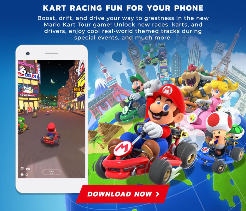 Mario Kart Tour game.