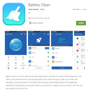 Battery Clean contaminated app