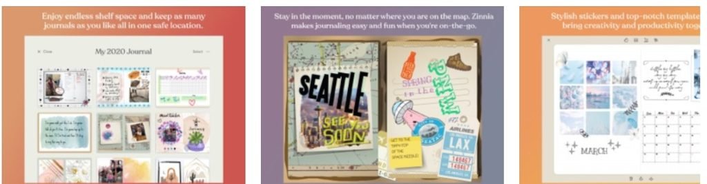 Zinnia journal & planner app, new best ios apps march 2020